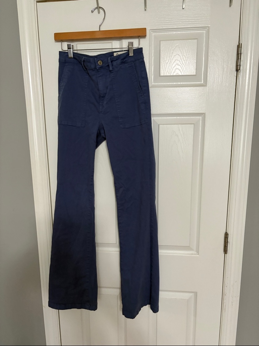 Women’s Blue Pants with Front Patch Pockets size 29 Cosmic Blue Love